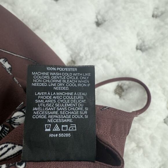 Express Halter Top Womens Small Mauve Pink Floral Sleeveless Blouse Polyester - Picture 7 of 9